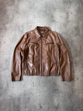 S/S 2006 Prada Soft Lamb Leather Jacket Brown Men - L