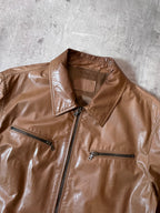 S/S 2006 Prada Soft Lamb Leather Jacket Brown Men - L