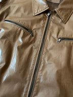 S/S 2006 Prada Soft Lamb Leather Jacket Brown Men - L
