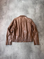 S/S 2006 Prada Soft Lamb Leather Jacket Brown Men - L