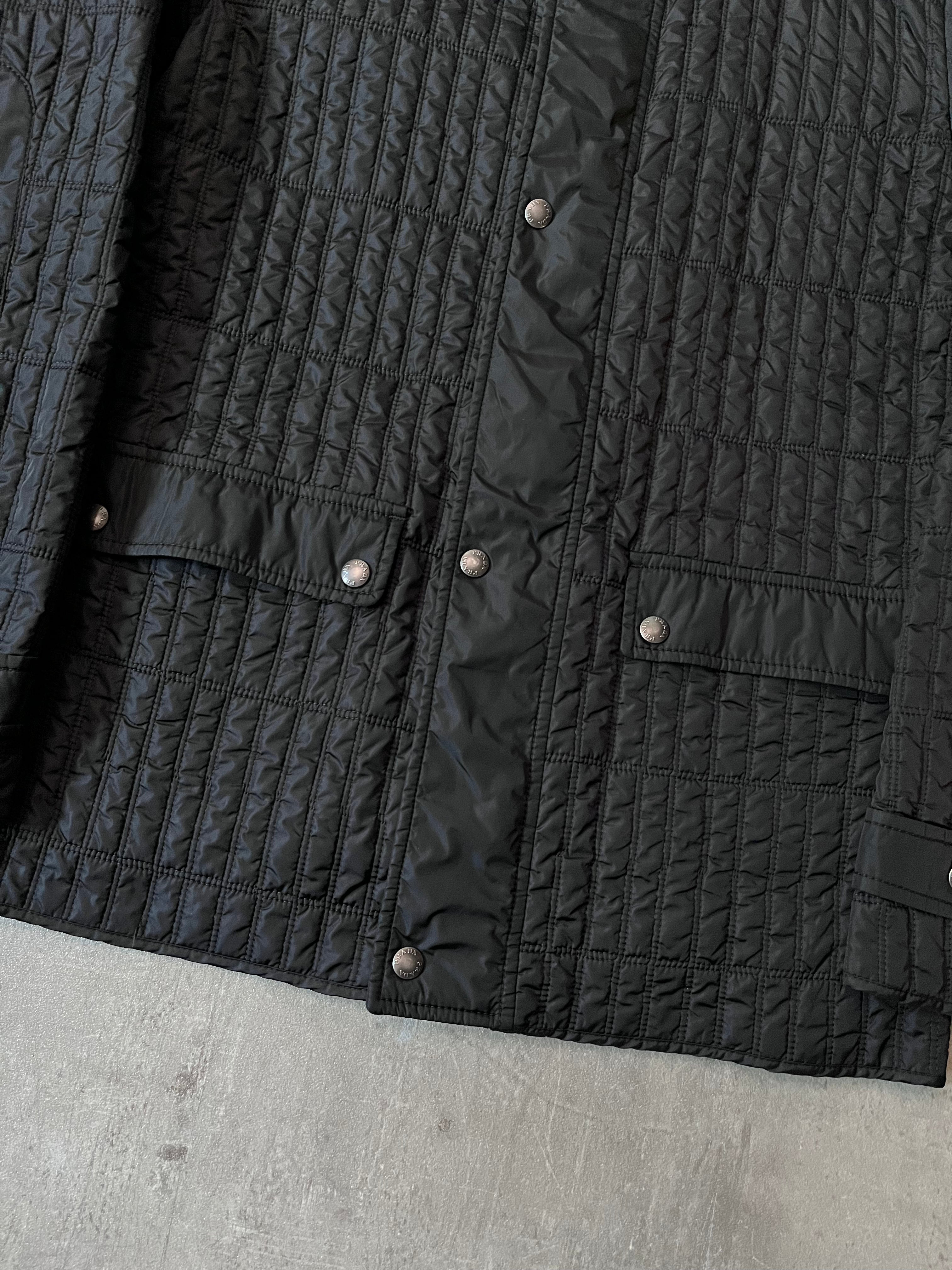 2007 Prada Nylon Lightweight Quilted Jacket Black Men - M
