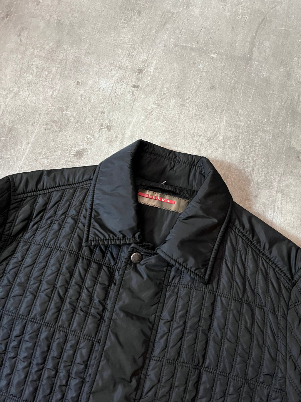 2007 Prada Nylon Lightweight Quilted Jacket Black Men - M