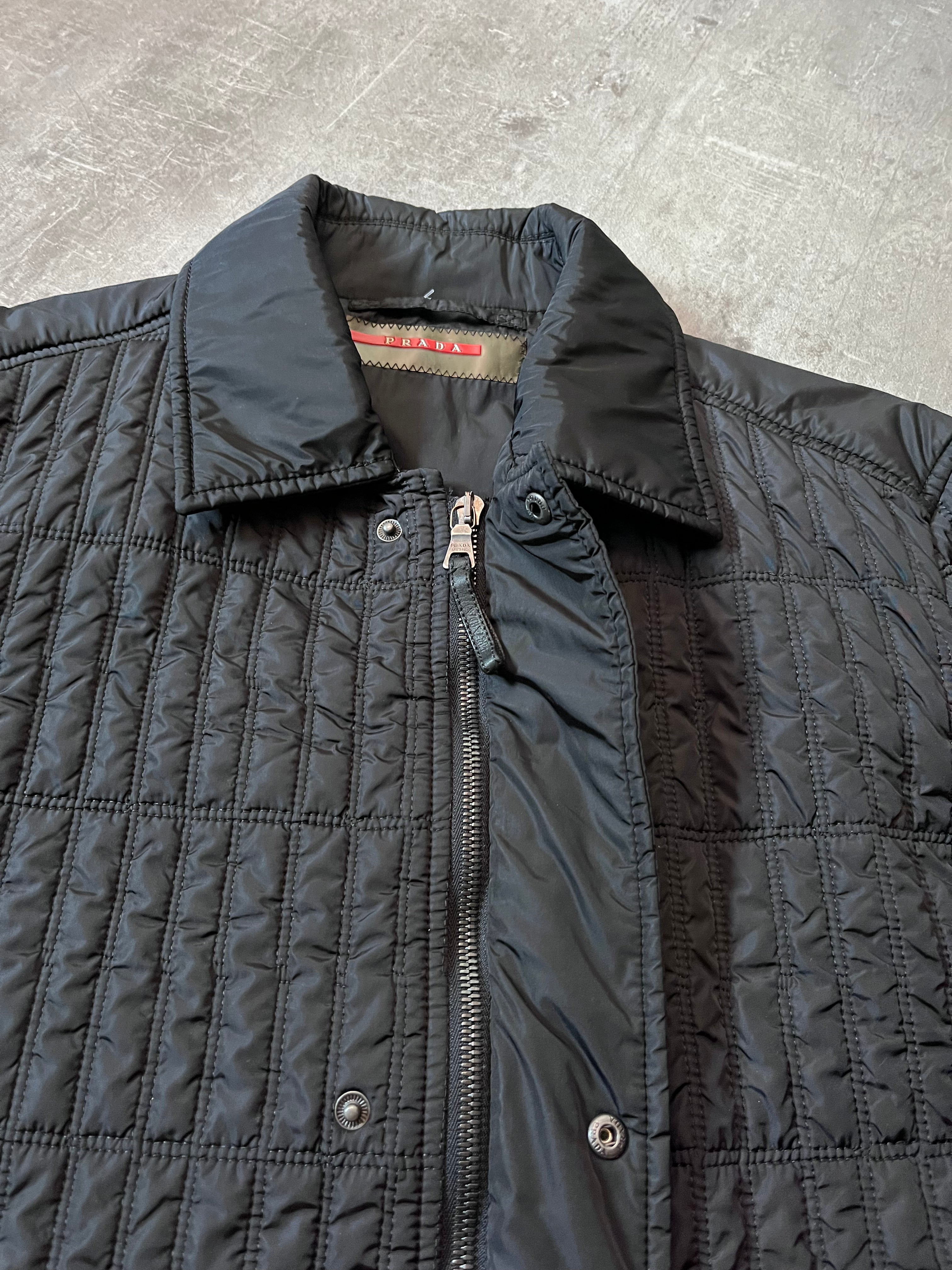 2007 Prada Nylon Lightweight Quilted Jacket Black Men - M