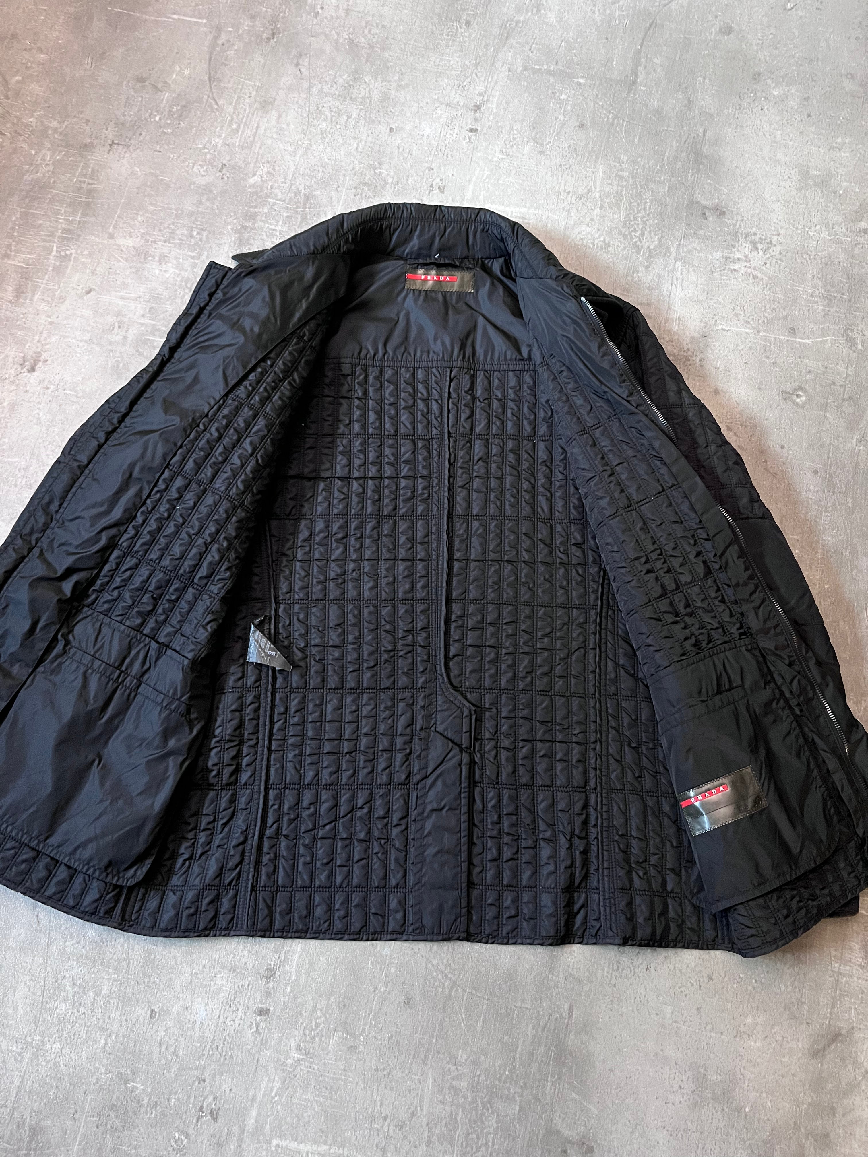 2007 Prada Nylon Lightweight Quilted Jacket Black Men - M