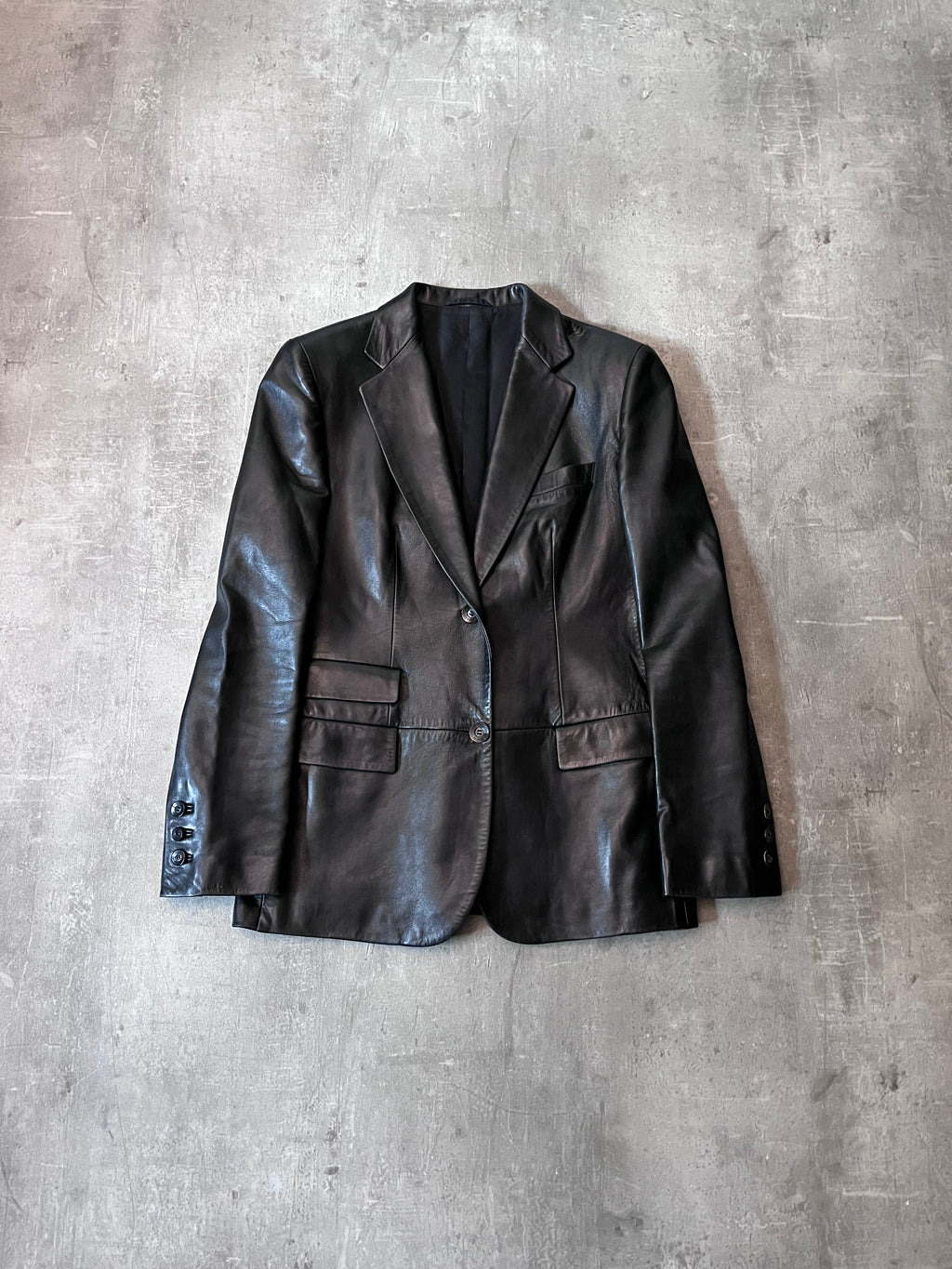 S/S 1998 Gucci by Tom Ford Leather Blazer Jacket Black Men - S