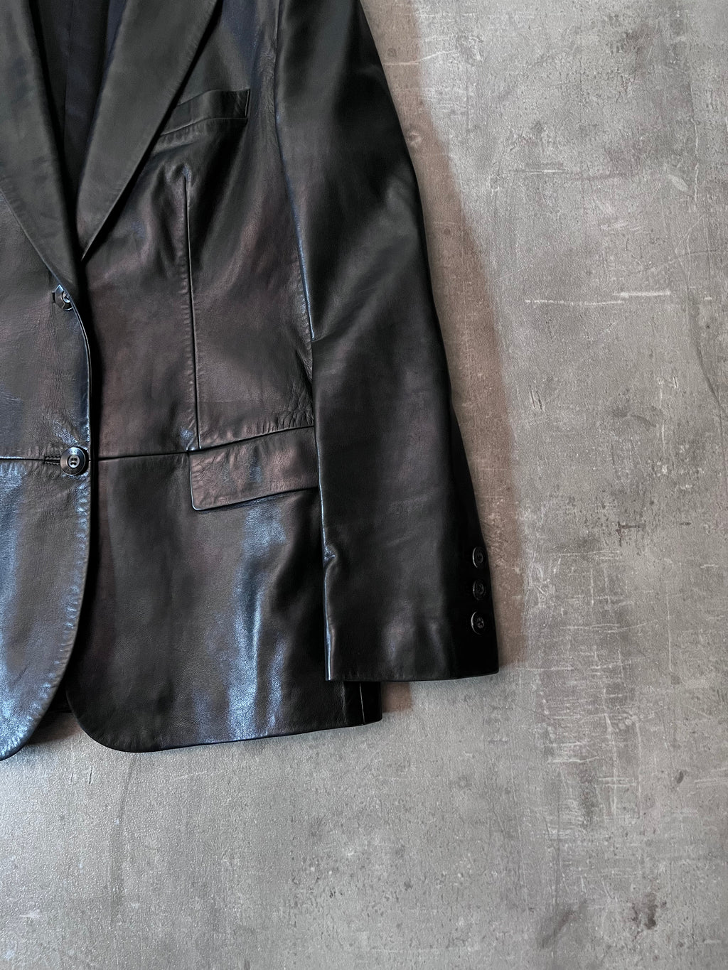 S/S 1998 Gucci by Tom Ford Leather Blazer Jacket Black Men - S