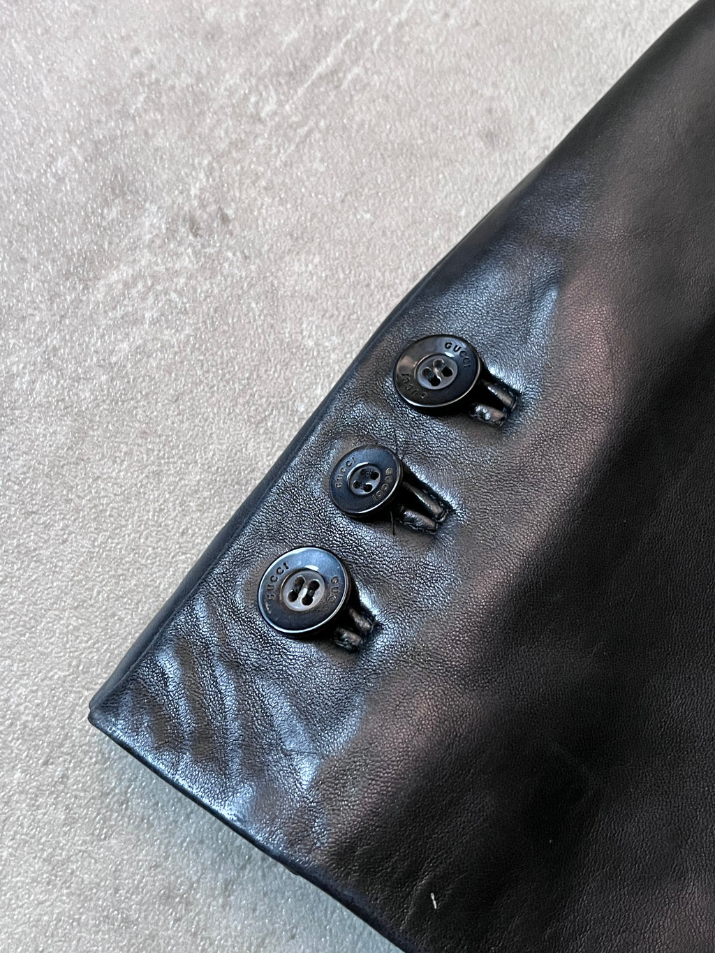 S/S 1998 Gucci by Tom Ford Leather Blazer Jacket Black Men - S