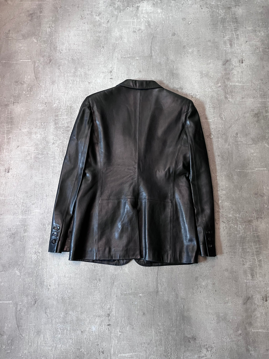 S/S 1998 Gucci by Tom Ford Leather Blazer Jacket Black Men - S