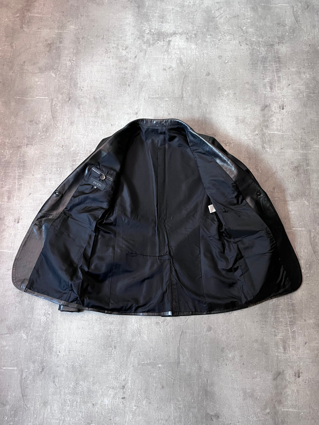 S/S 1998 Gucci by Tom Ford Leather Blazer Jacket Black Men - S