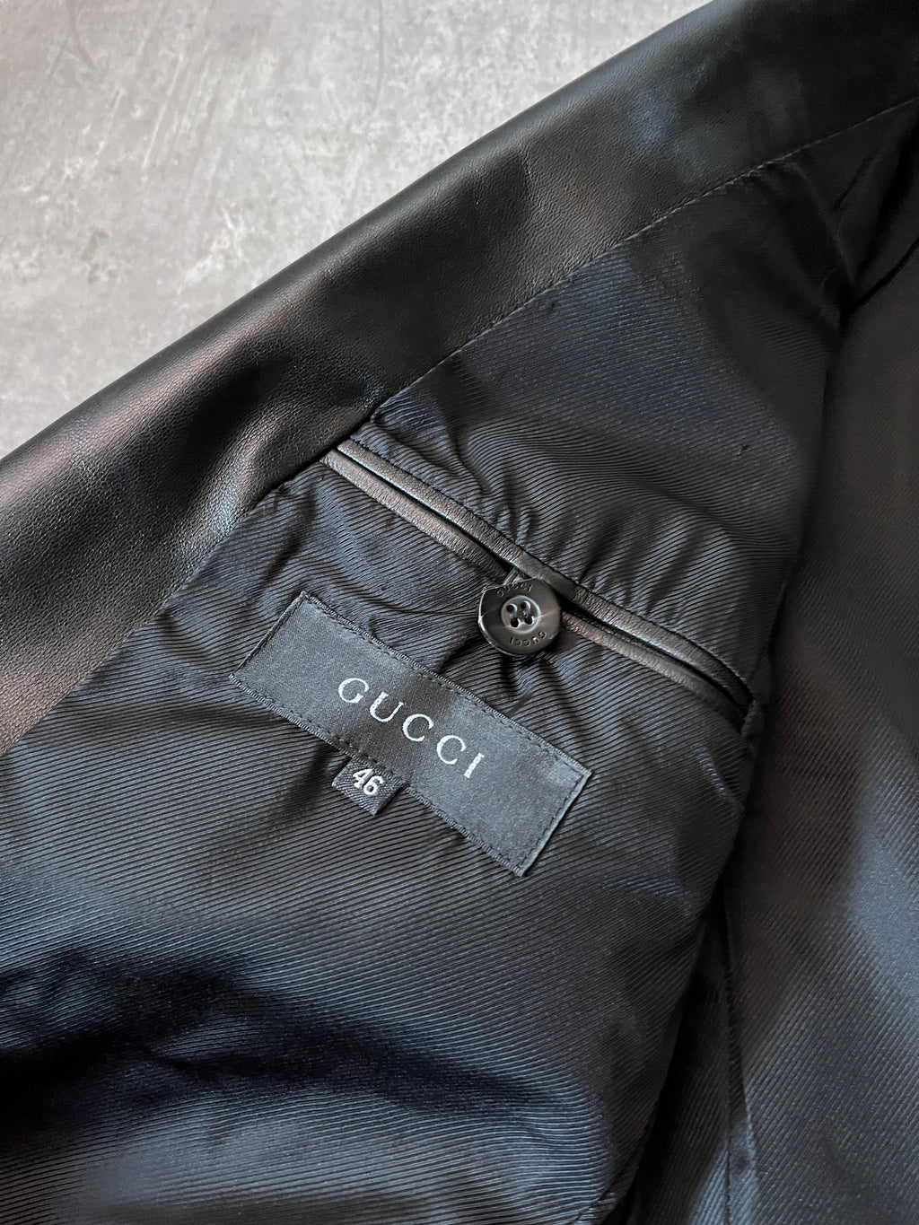 S/S 1998 Gucci by Tom Ford Leather Blazer Jacket Black Men - S