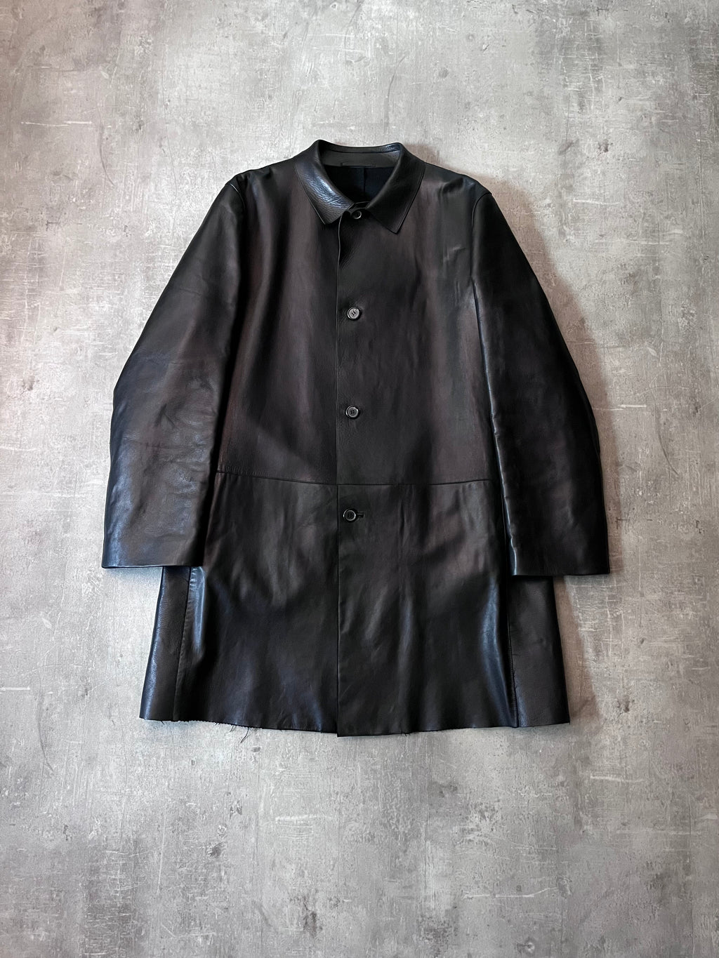 F/W 1998 Gucci by Tom Ford Leather Coat Jacket Black Men - L