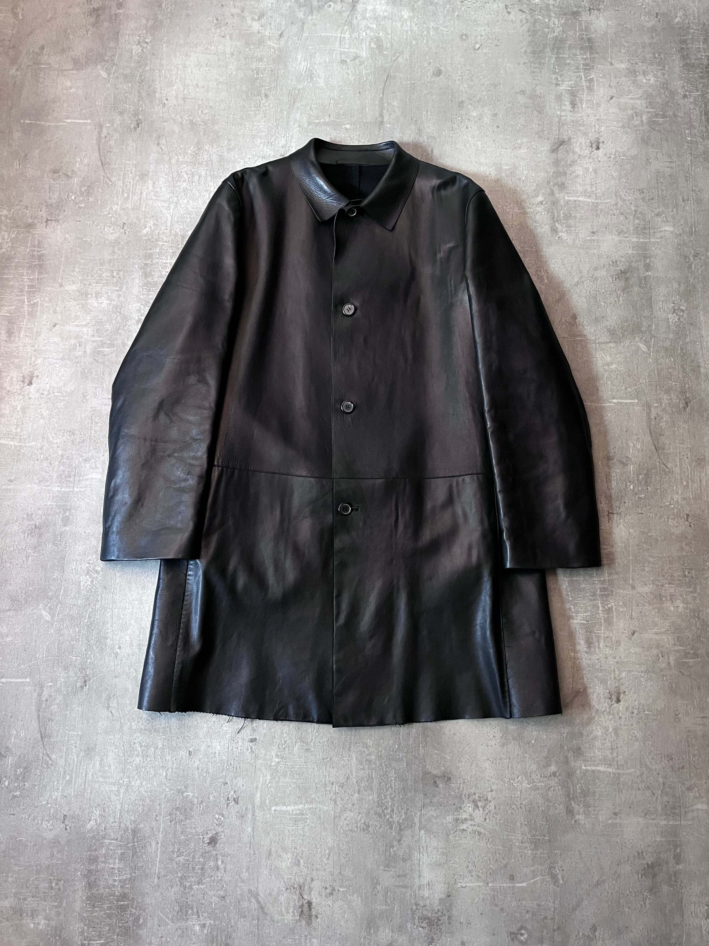 F/W 1998 Gucci by Tom Ford Leather Coat Jacket Black Men - L