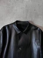 F/W 1998 Gucci by Tom Ford Leather Coat Jacket Black Men - L