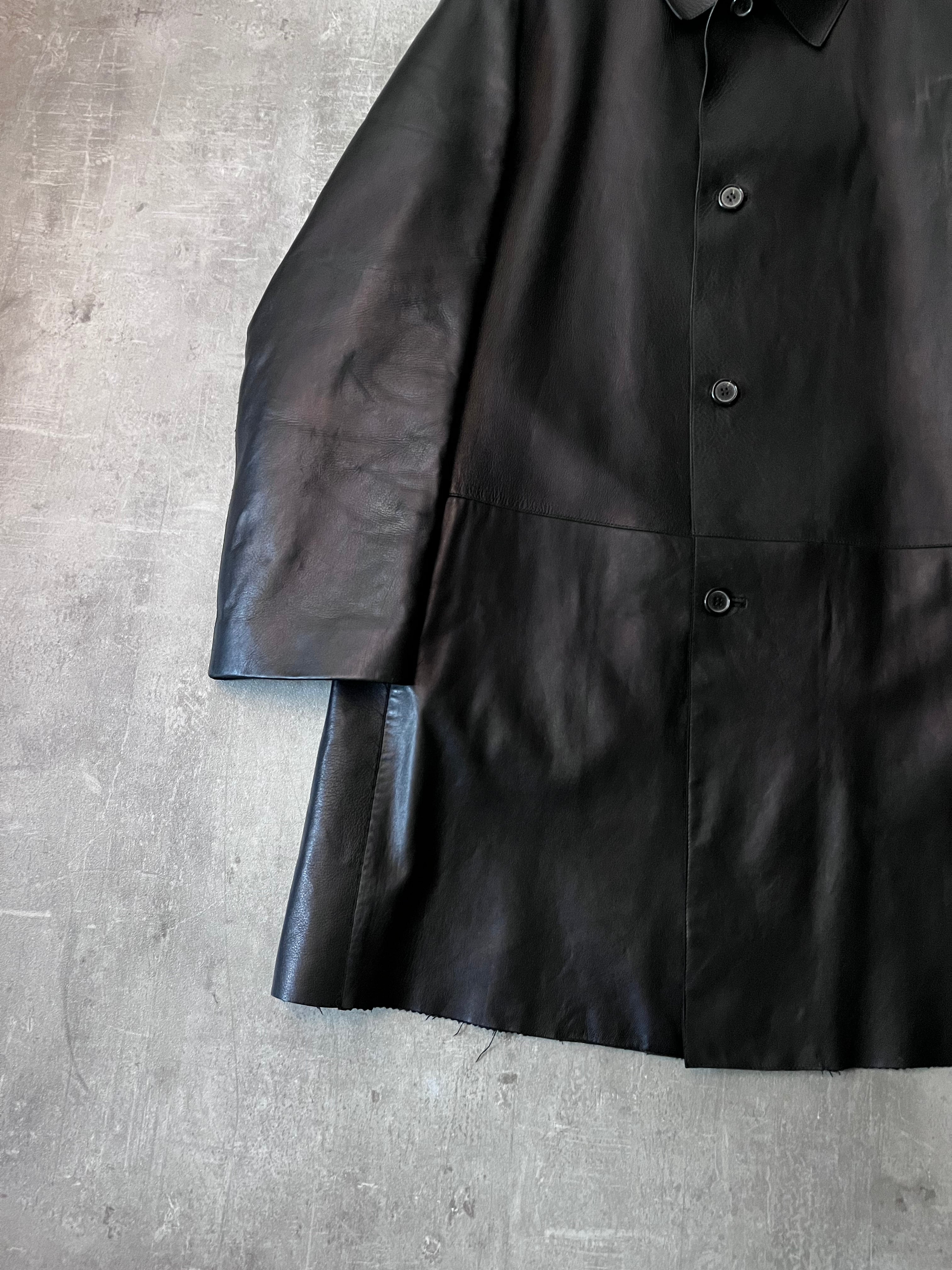 F/W 1998 Gucci by Tom Ford Leather Coat Jacket Black Men - L