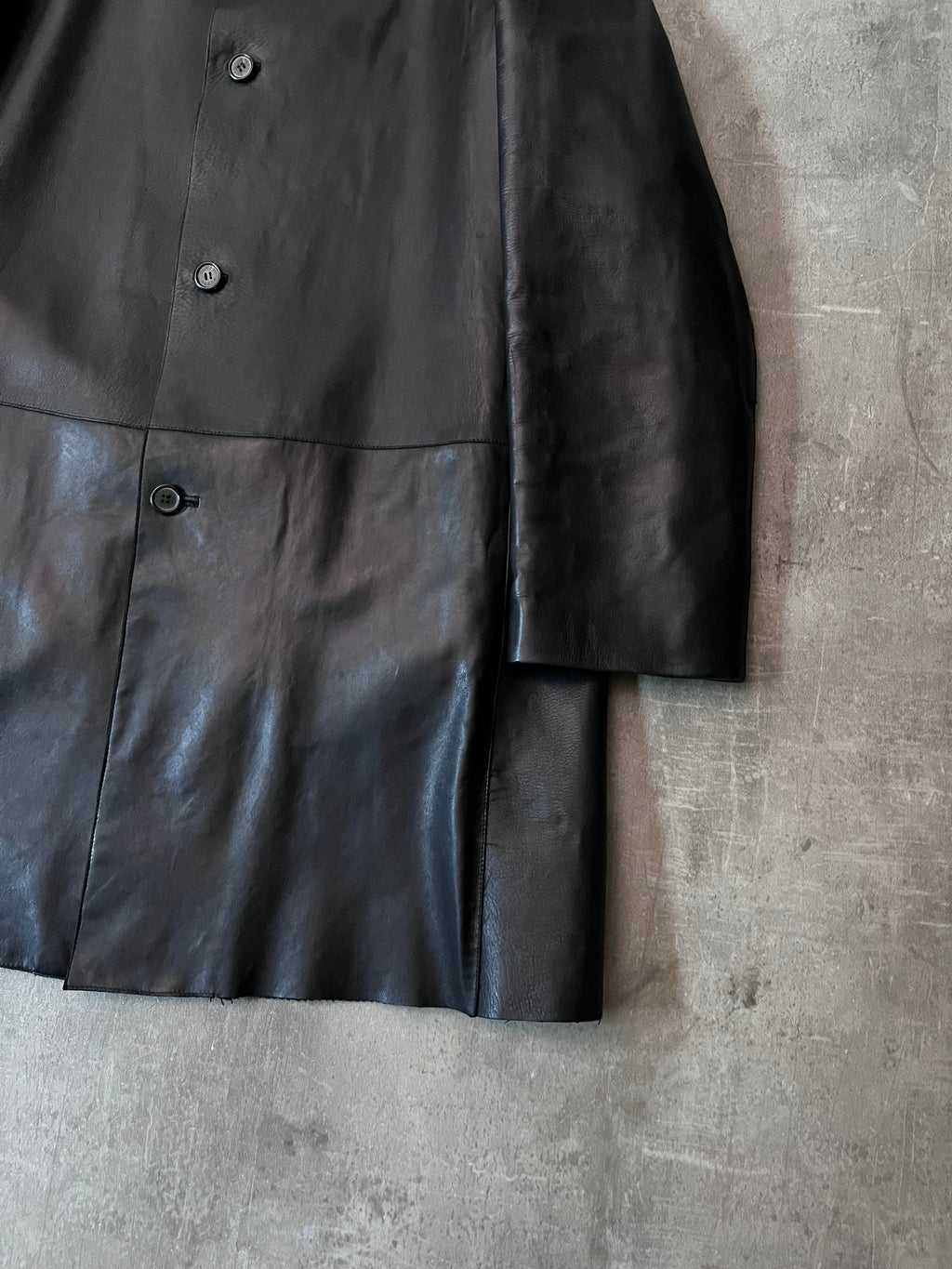 F/W 1998 Gucci by Tom Ford Leather Coat Jacket Black Men - L