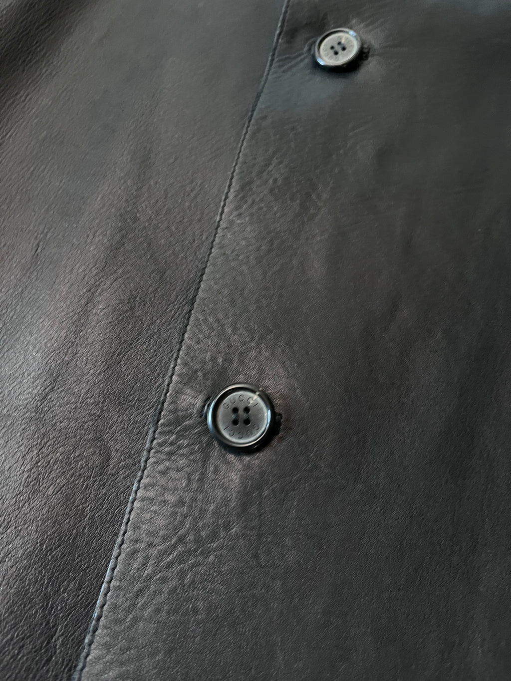 F/W 1998 Gucci by Tom Ford Leather Coat Jacket Black Men - L