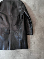 F/W 1998 Gucci by Tom Ford Leather Coat Jacket Black Men - L