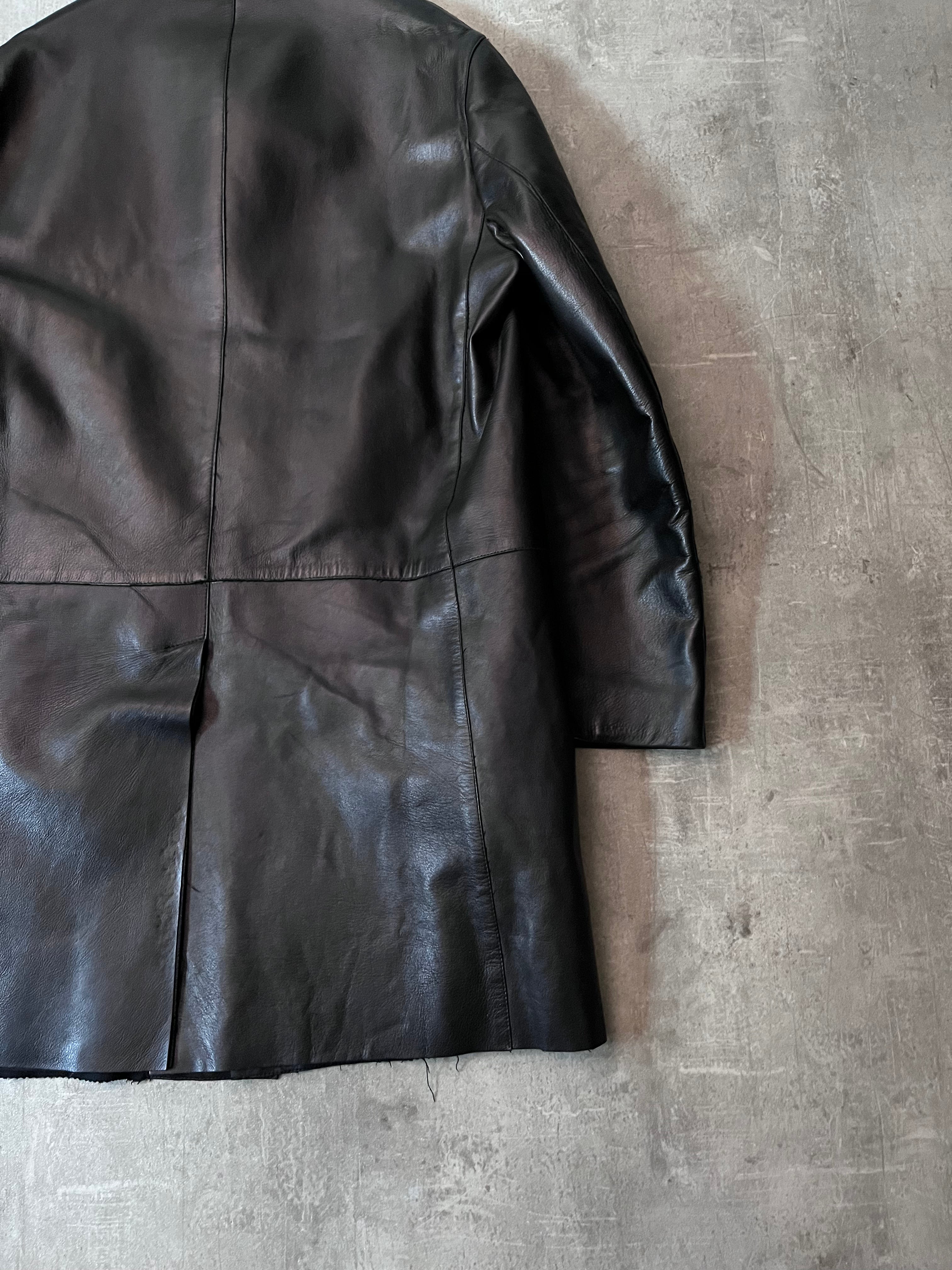 F/W 1998 Gucci by Tom Ford Leather Coat Jacket Black Men - L