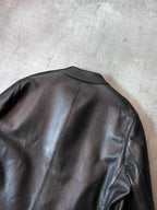 F/W 1998 Gucci by Tom Ford Leather Coat Jacket Black Men - L