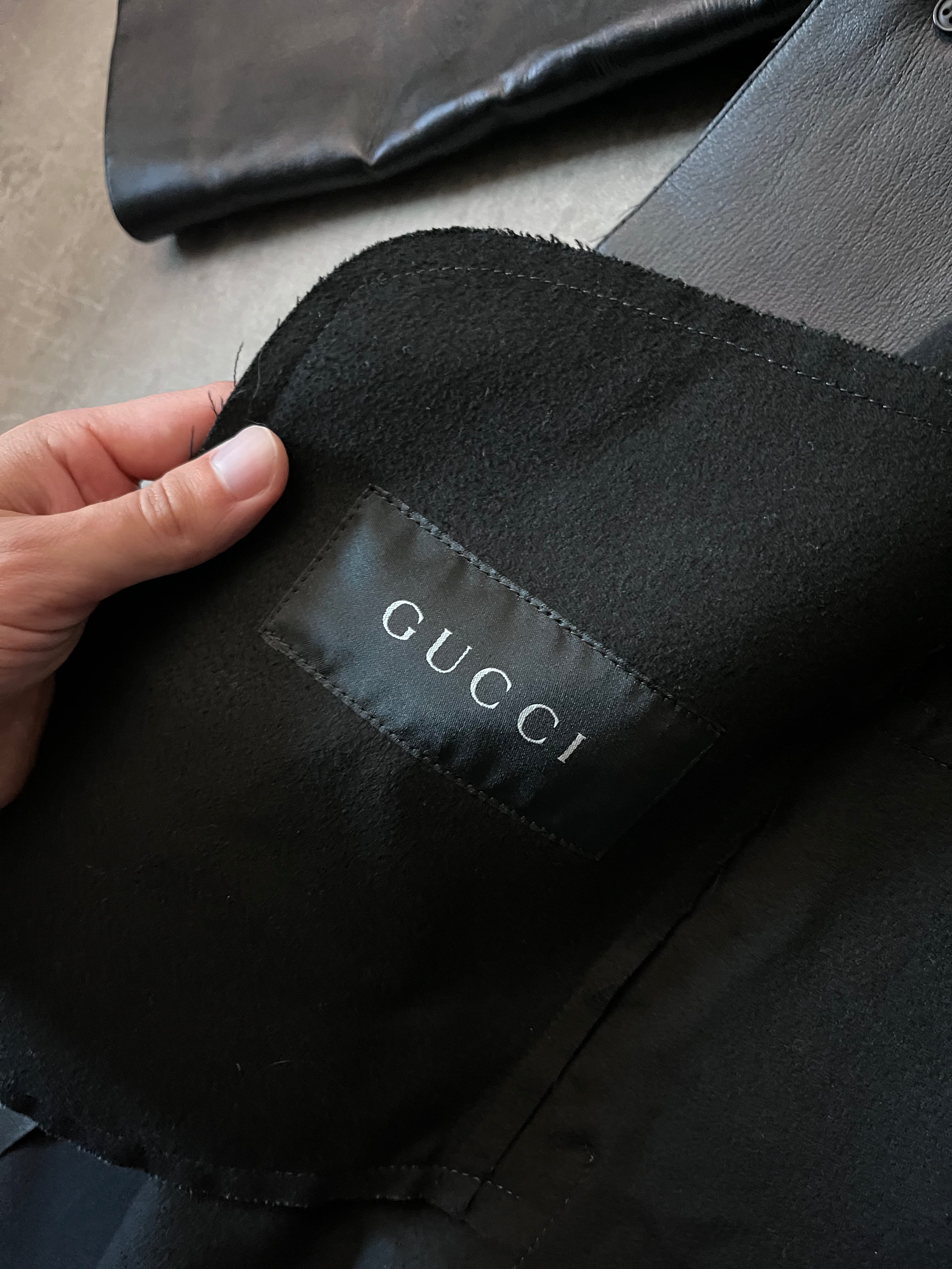 F/W 1998 Gucci by Tom Ford Leather Coat Jacket Black Men - L