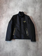 Prada Re-Nylon Padded Bomber Jacket Black Yellow Men - M
