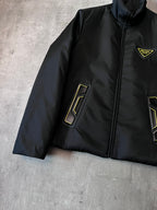 Prada Re-Nylon Padded Bomber Jacket Black Yellow Men - M