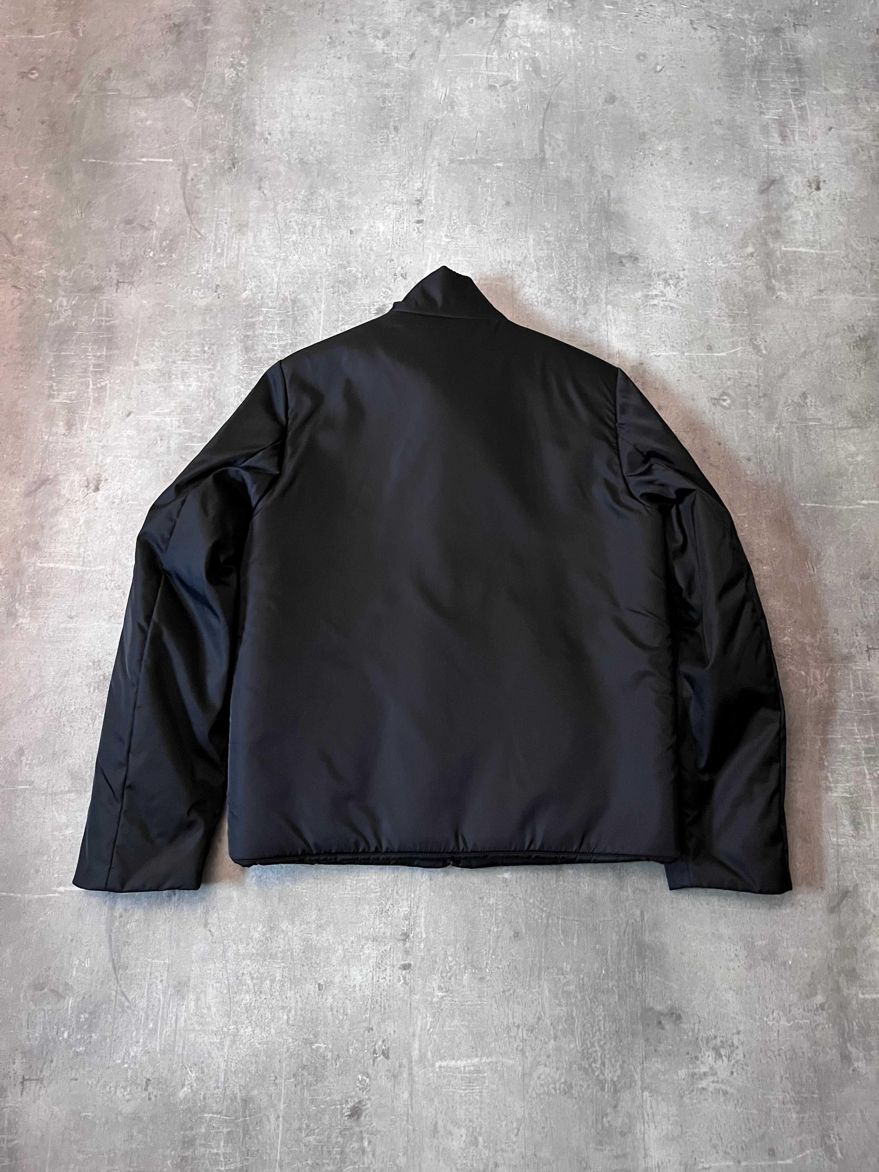 Prada Re-Nylon Padded Bomber Jacket Black Yellow Men - M