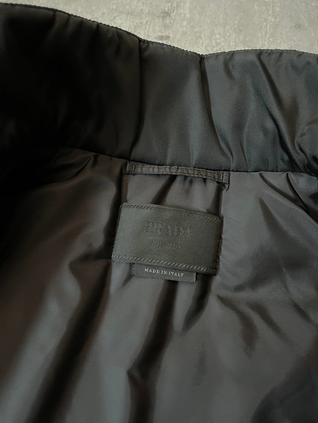 Prada Re-Nylon Padded Bomber Jacket Black Yellow Men - M