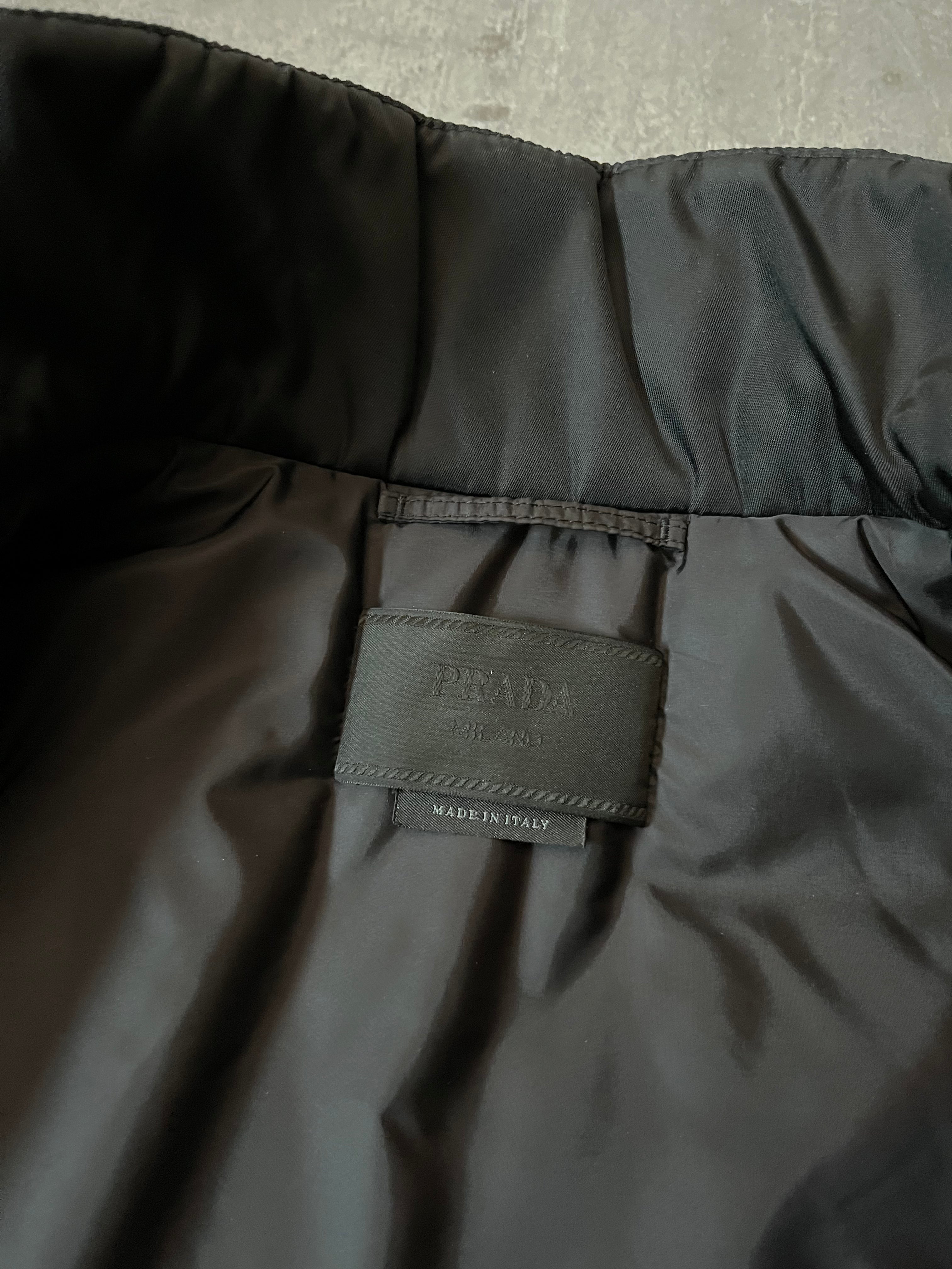 Prada Re-Nylon Padded Bomber Jacket Black Yellow Men - M