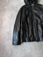F/W 2010 Prada Padded Leather Jacket Black Men - L