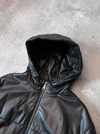 F/W 2010 Prada Padded Leather Jacket Black Men - L