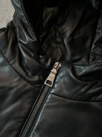 F/W 2010 Prada Padded Leather Jacket Black Men - L