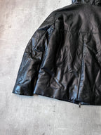 F/W 2010 Prada Padded Leather Jacket Black Men - L