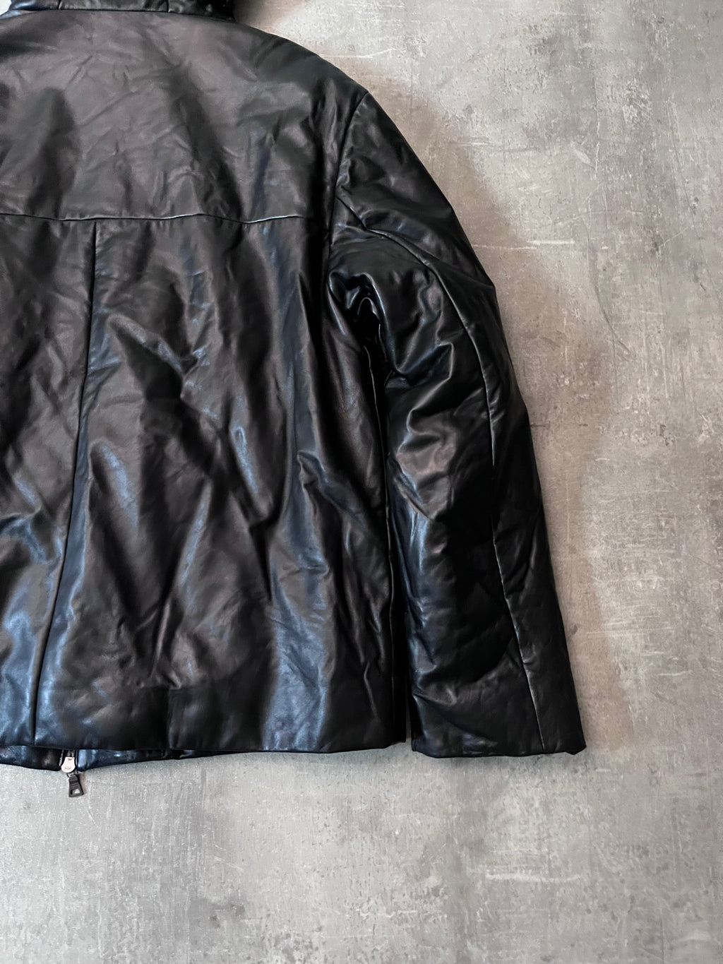 F/W 2010 Prada Padded Leather Jacket Black Men - L