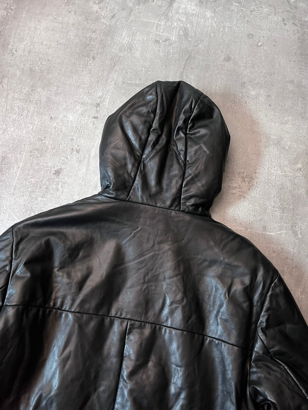 F/W 2010 Prada Padded Leather Jacket Black Men - L