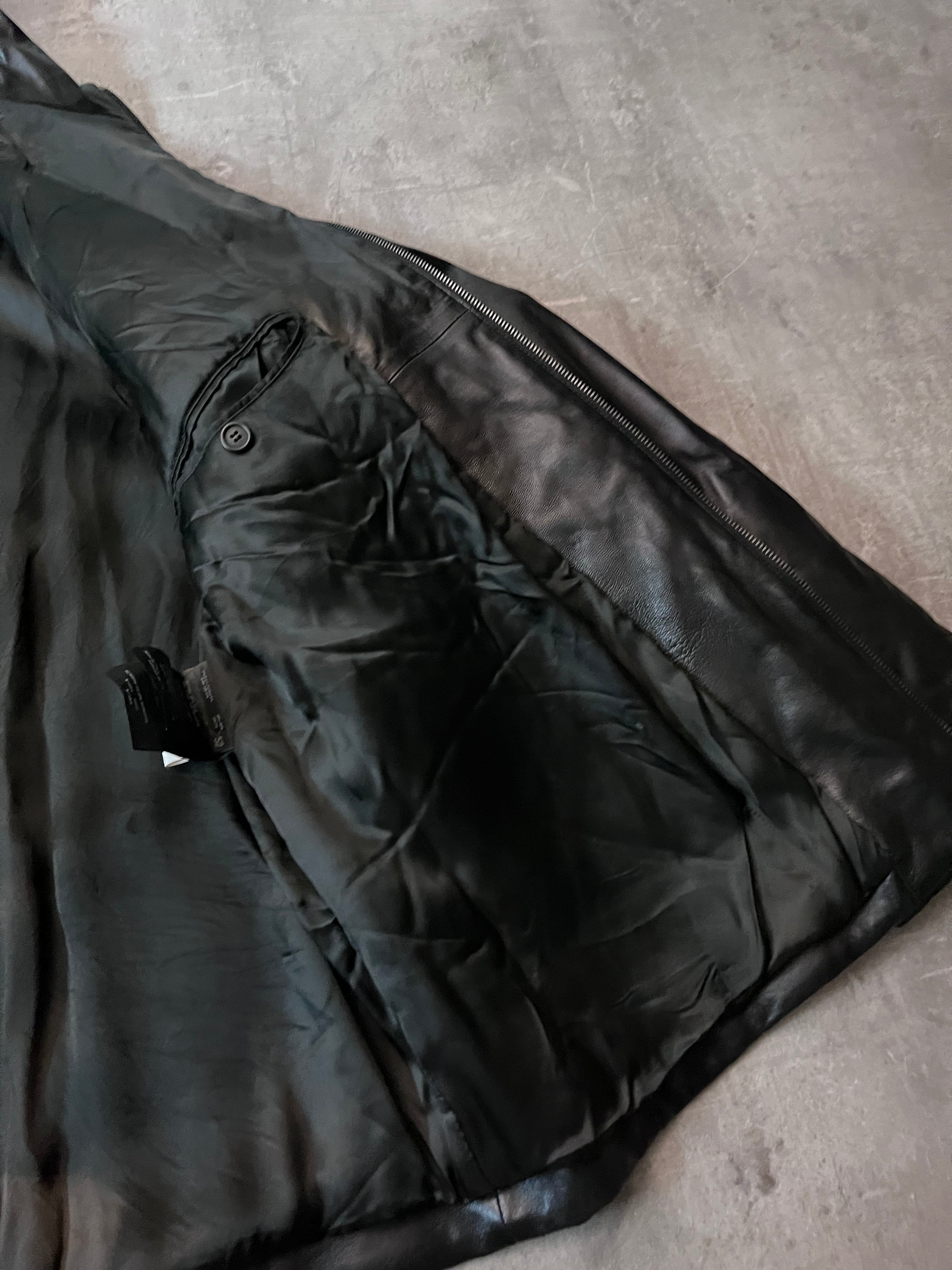 F/W 2010 Prada Padded Leather Jacket Black Men - L