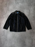 90s Prada Hybrid Leather Nylon Jacket Black Men - M