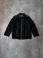 90s Prada Hybrid Leather Nylon Jacket Black Men - M