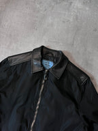 90s Prada Hybrid Leather Nylon Jacket Black Men - M
