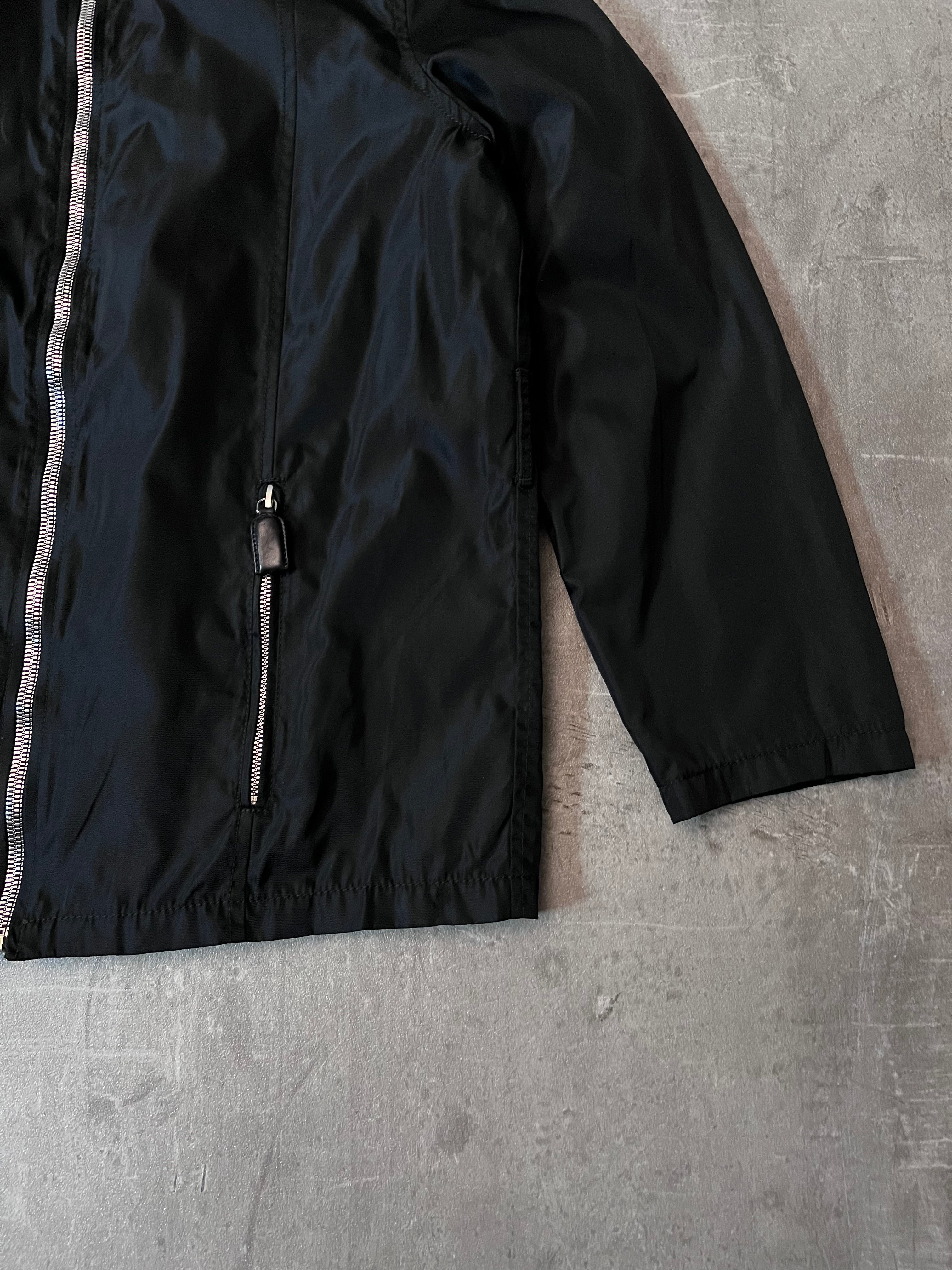 90s Prada Hybrid Leather Nylon Jacket Black Men - M