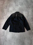 90s Prada Hybrid Leather Nylon Jacket Black Men - M