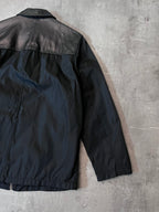 90s Prada Hybrid Leather Nylon Jacket Black Men - M