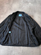 90s Prada Hybrid Leather Nylon Jacket Black Men - M