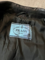 90s Prada Hybrid Leather Nylon Jacket Black Men - M