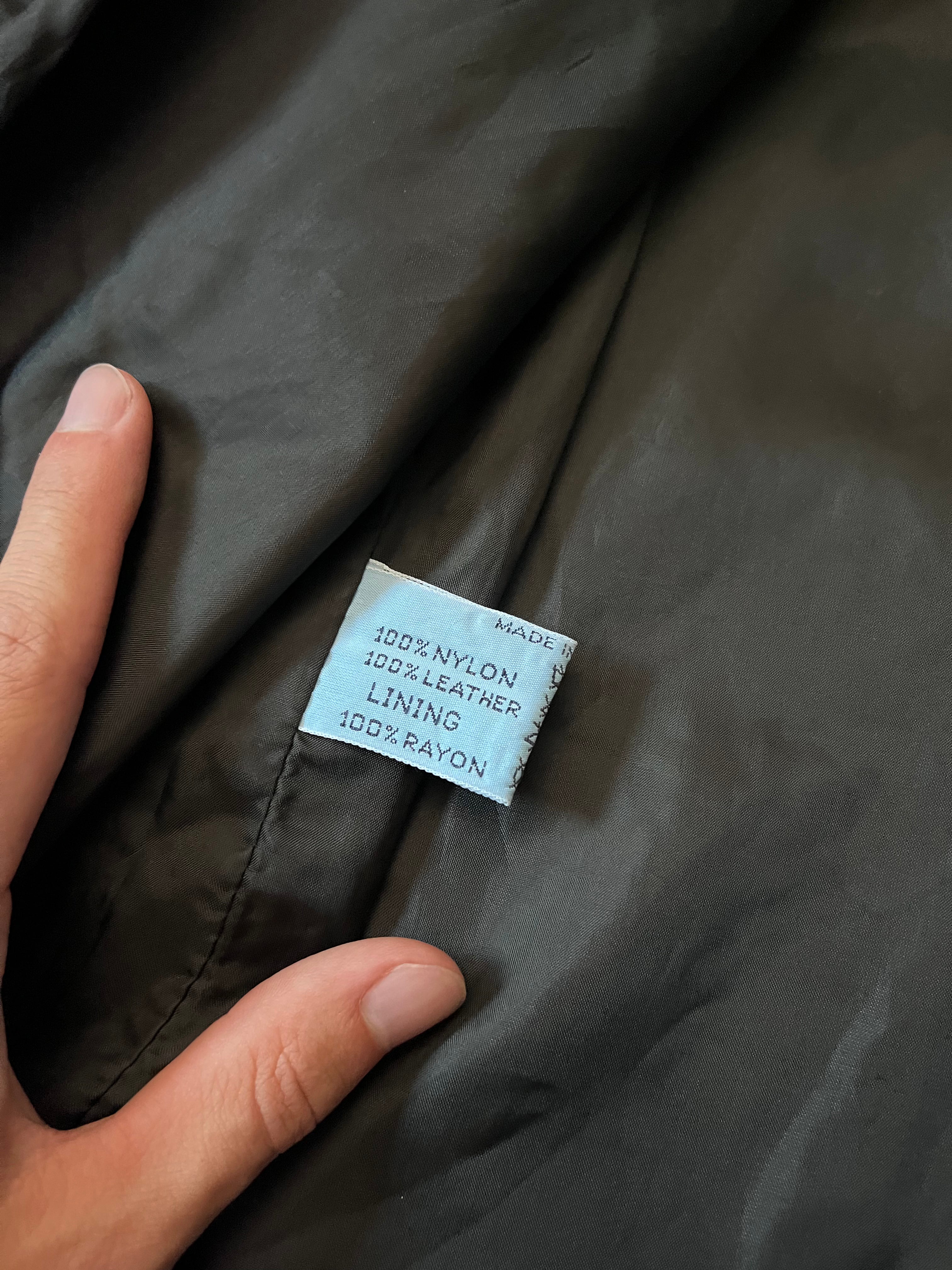 90s Prada Hybrid Leather Nylon Jacket Black Men - M