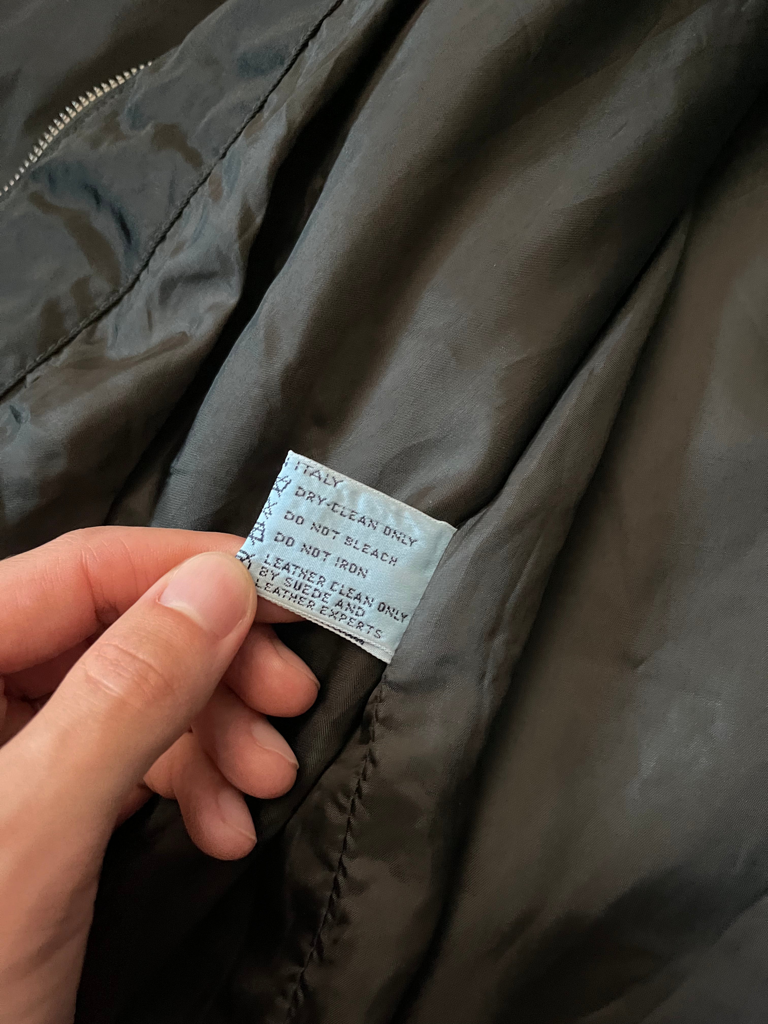 90s Prada Hybrid Leather Nylon Jacket Black Men - M