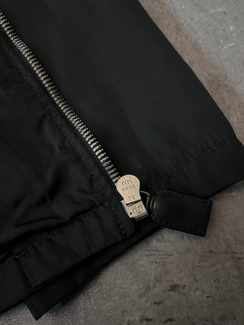 90s Prada Hybrid Leather Nylon Jacket Black Men - M
