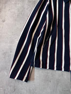 Thom Brown Striped Cotton Wool Jacket Navy White Red Men - L