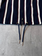 Thom Brown Striped Cotton Wool Jacket Navy White Red Men - L