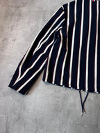 Thom Brown Striped Cotton Wool Jacket Navy White Red Men - L